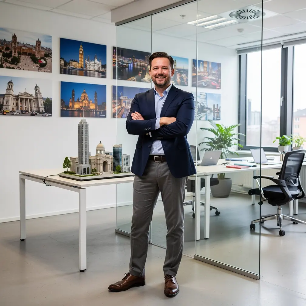 Vergleich von mittelalterlichem Stadttor und angrenzendem zeitgenössischem Bauwerk zur Veranschaulichung architektonischer Kontraste